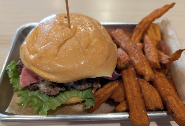 Morty's Cafe signature dishes Morty's Mini Burger
Bourbon Crunch Burger
Morty Gras Sandwich